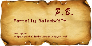 Partelly Balambér névjegykártya